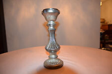 32 cm hoher Kerzenständer in Bauernsilber-Optik, antike Säulenform Shabby Chic