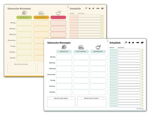 Kulinarischer wochenplan - kulinarischer,