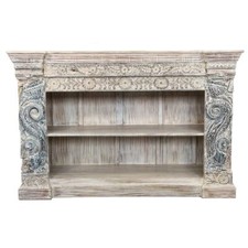 Antiker Konsolentisch Indische Kommode Sideboard Konsole Weiß Blau 150 cm 