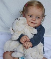 Reborn Puppon Vollsilikon lebensecht 50cm Reborn Baby Mädchen, Babypuppen wie...