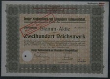 Peniger Maschinenfabrik und Unruh & Liebig Aktiengesellschaft 1928 200 RM
