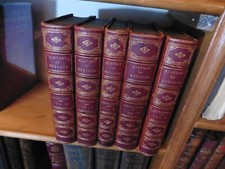 LORD MACAULAY THE HISTORY OF ENGLAND 5 VOLS RED MOROCCO GILT 1865