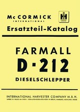 Ersatzteilkatalog D-212 Mc Cormick IHC Ersatzteilliste