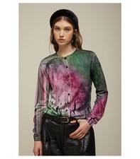 JEi'S Cardigan with Shaded Print Moss