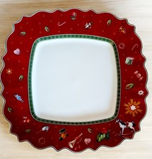 Villeroy & Boch Toy's Delight Speiseteller Essteller Eckig Rot Weihnachten 28 CM