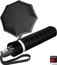 Knirps Regenschirm T2 Auf-ZuAutomatik Taschenschirm mit Reflektoren check black