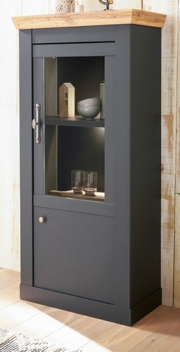 Vitrine kommode eiche grau - in,