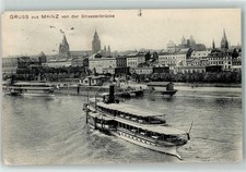 39412126 - 6500 Mainz Raddampfer AK Rheinschiff 1906