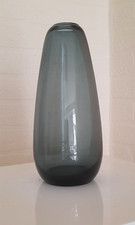 2 Glasvasen WILHELM WAGENFELD Rauchglas 1930er oval + lang Form Vase