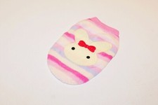 Hunde Welpen Pullover Plüsch - mit Häschen Motiv - rosa mehrfarbig - Größe XXS -