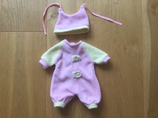 Puppenkleidung Anzug Mütze Strampler Schlafanzug Puppe rosa Set