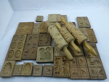 Großes Konvolut alte Holzmodel 26 Stk plus 3 Modelrollen, original antik