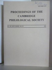 Proceedings of the Cambridge Philological Society. No. 207 (New Series, No. 27) 