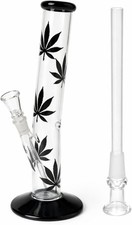 Glasbong 30 cm mit Blatt