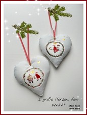 2 sehr große Stoffherzen★Acufactum★Tilda★Weihnachten★Skandinavisch★zauberfaden1