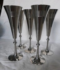 5 Sektkelche verchromt