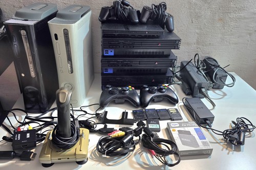 Großes retro gaming - großes, retro-gaming-konvolut