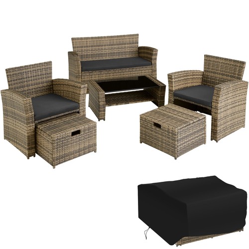 Rattan sitzgruppe modena 1 - rattan, 3+2+1