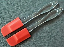 2 Silikon Mini Teigschaber Schaber Spachtel Küchenspachtel Küchenhelfer rot NEU