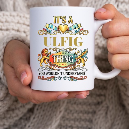 Ulfig familie name tasse - name,