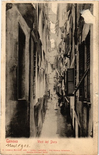 Cpa genova vico del - vico, duca