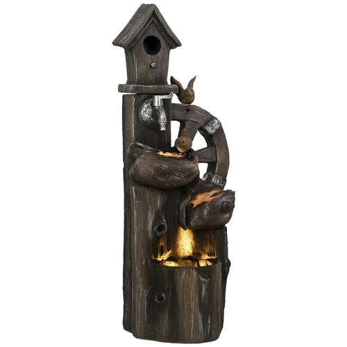 Gartenbrunnen mit vogelhaus - gartenbrunnen,