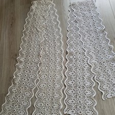 2 x Plauener Spitze Meterware 1x 3,20 x 27,0 + 1x 2,30 x 27,0 cm