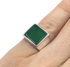 925 Silber Ring grüner Onyx