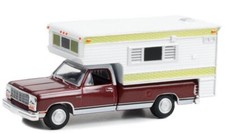 DODGE RAM D-250 Royal with Camper - 1981 - dark red - Greenlight 1:64