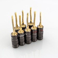 8 Stück 2 mm Kupfer Vergoldet Bananen Pin Stecker Hifi Lautsprecher Draht Gef...