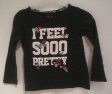 Dkl.-blaues Shirt Langarm mit Druck "I feel sooooo Pretty" und Blumen Gr. 92