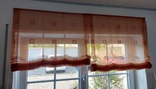Raffrollo Gardinenrollo 2-teilig halb-transparent für Doppelfenster mit Stange