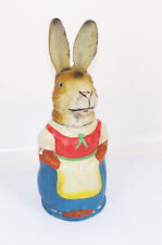 Alter Candy Container Frau Osterhase Bunt aus Pappmaschee