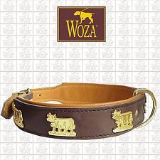 WOZA Hundehalsband Vollleder Kuh Lederhalsband Soft Rindnappa Appenzeller DN