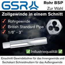 GSR - Gewindebohrer Rohrgewinde BSP Schneideisen Gewindeschneider Schneidmutter