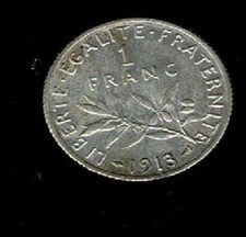 1 Franc Münze Frankreich 1913  835 Silber EGALITE / FRATERNITE / LIBERTE