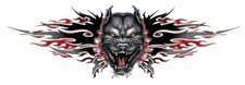 Aufkleber Pitbull Angriff Airbrush XL 41 x 13 cm Pit Bull Attack Sticker Decal 