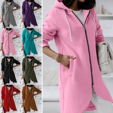 Women's sweatshirt hoodie hooded sweater with zipper sweatshirt jacket long slee