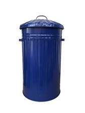 45L METALL BLAU MÜLLEIMER, ABFALLEIMER, RETRO, VINTAGE, MÜLLEIMER, PFERD HAUSTIER FUTTERMÜLL