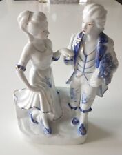 Porzellanfigur Frau&Mann Barock-Stil Blau & Weiß