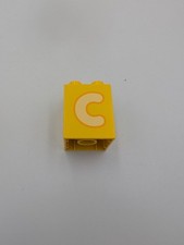1x Lego Duplo Motiv Bau Stein 2x2x2 gelb Buchstabe C 31110pb146