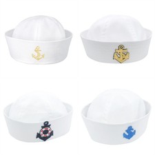 Weiße Matrosenhut Seemann Marine Kappe Unisex Cosplay Kostüm Partymütze Kappe