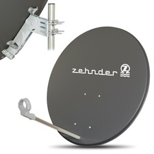 ZEHNDER 80 cm Satelliten SAT Spiegel Schüssel Antenne HD 4K dunkelgrau anthrazit