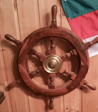 Boots Holzsteuerrad, massiv als Deko oder Einsatz möglich, 46 cm Durchmesser