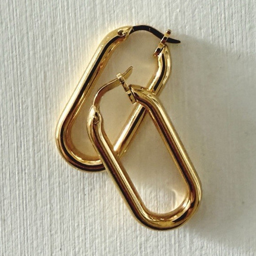 Goldfarbene ovale creolen - ovale, von