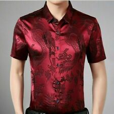 Herren Kunstseide Bluse Satin
