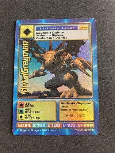 Metalgreymon 1999 rare - metalgreymon,