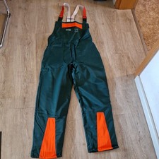 KWF FPA Forst Schnittschutz-Latzhose EN 381 Class1 grün-orange Forstkleidung