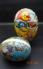 2 DDR Ostereier aus Pappe zum