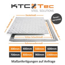 Stahl Schachtabdeckung SA verzinkt begehbar Rahmen Tränenblech Deckel div Größen